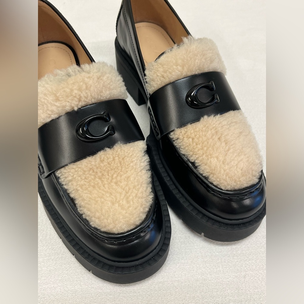 Coach Leah Shearling Loafer Flats 6.5 - Picture 7 of 13